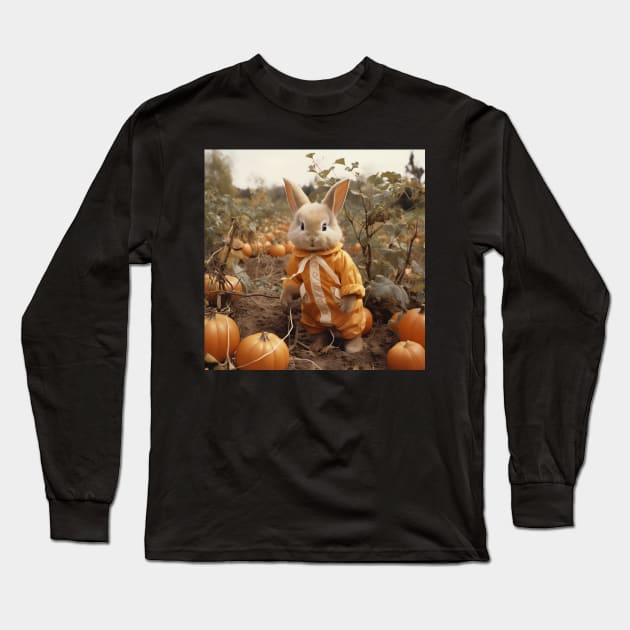 Easter Bunny And Pumpkins Long Sleeve T-Shirt by MiracleROLart